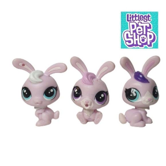 Littlest Pet Shop LPS Surprise Bunny Rabbit Family Roy 3 Mini Figures Toy Playse - Picture 1 of 4